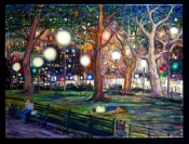 Girl With Cellphone And Homeless Man